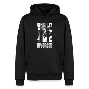 Divorce Mariage Divorcé officiellement - Sweat à capuche Premium bio Homme - noir - Devant - Nico (187cm)