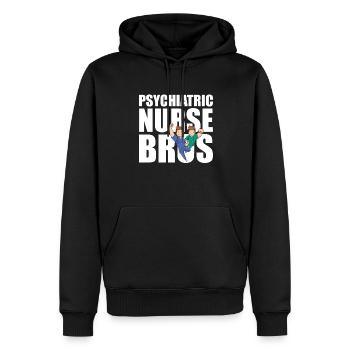 Infirmier - Sweat à capuche Premium bio Homme - noir - Devant - Nico (187cm)