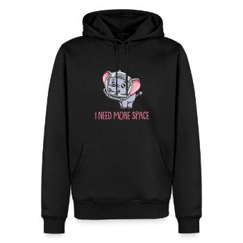 Elefant Astronaut I Need More Space - Männer Premium Bio Hoodie - Schwarz - Vorne - Nico (187cm)
