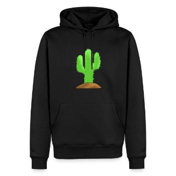 Jardin de cactus - Sweat à capuche Premium bio Homme - noir - Devant - Nico (187cm)