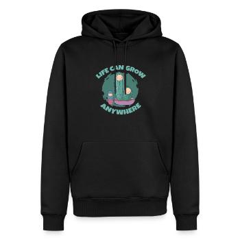 Jardin de cactus - Sweat à capuche Premium bio Homme - noir - Devant - Nico (187cm)