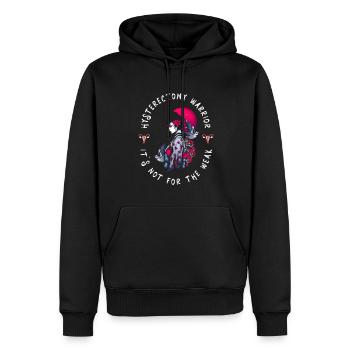 Hystérectomie Guerrière de l’utérus - Sweat à capuche Premium bio Homme - noir - Devant - Nico (187cm)