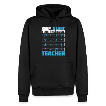 Musiklehrer Musik Lehrer Musiknoten - Männer Premium Bio Hoodie - Schwarz - Vorne - Nico (187cm)