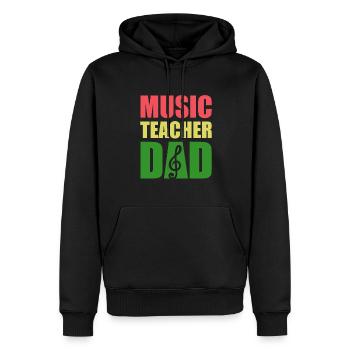 Professeur de musique Professeur de musique Professeur de musique - Sweat à capuche Premium bio Homme - noir - Devant - Nico (187cm)
