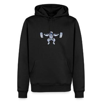 Weightlifting Weightlifter Astronaut - Men’s Premium Organic Hoodie - black - Front - Nico (187cm)