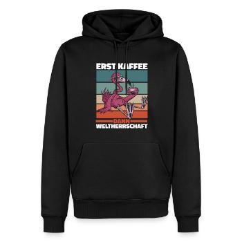 Flamingo Kaffee Sonnenbrille - Männer Premium Bio Hoodie - Schwarz - Vorne - Nico (187cm)