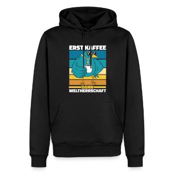 Vogel Ornithologe Kaffee Sonnenbrille - Männer Premium Bio Hoodie - Schwarz - Vorne - Nico (187cm)