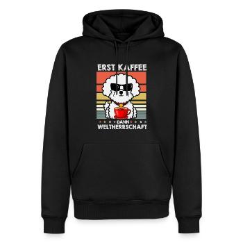 Bichon Frize Sonnenbrille Kaffee - Männer Premium Bio Hoodie - Schwarz - Vorne - Nico (187cm)