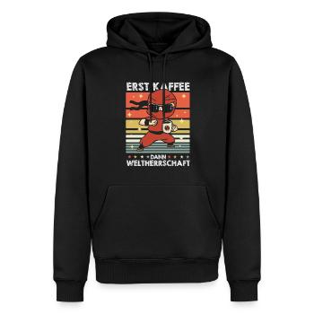 Ninja Sonnenbrille Kaffee - Männer Premium Bio Hoodie - Schwarz - Vorne - Nico (187cm)