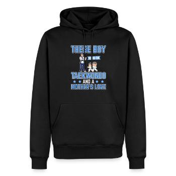 Taekwondo Mama - Männer Premium Bio Hoodie - Schwarz - Vorne - Nico (187cm)