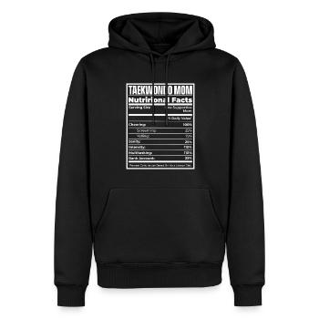 Informations nutritionnelles sur le Taekwondo - Sweat à capuche Premium bio Homme - noir - Devant - Nico (187cm)
