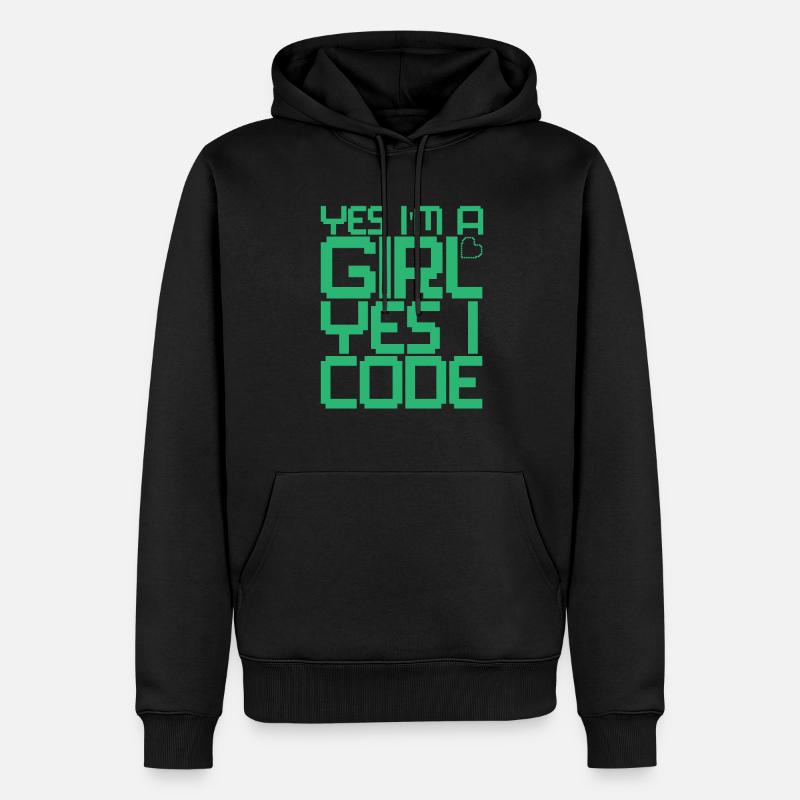 Développeur Coder Programmeur Girl - Sweat à capuche Premium bio Homme - noir