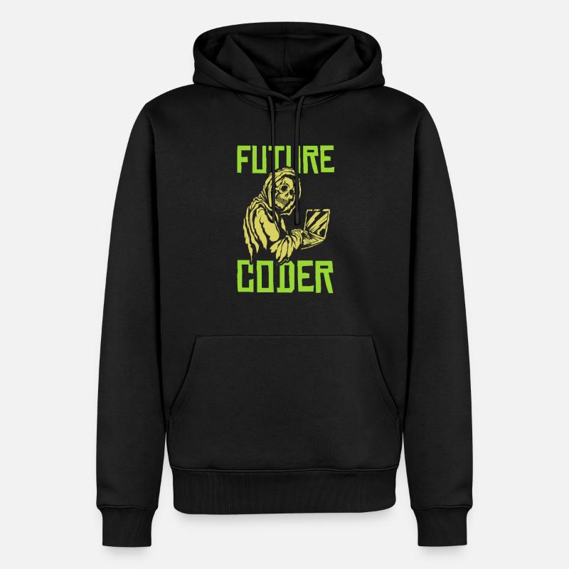 Developer Coder Programmer Skull - Men’s Premium Organic Hoodie - black