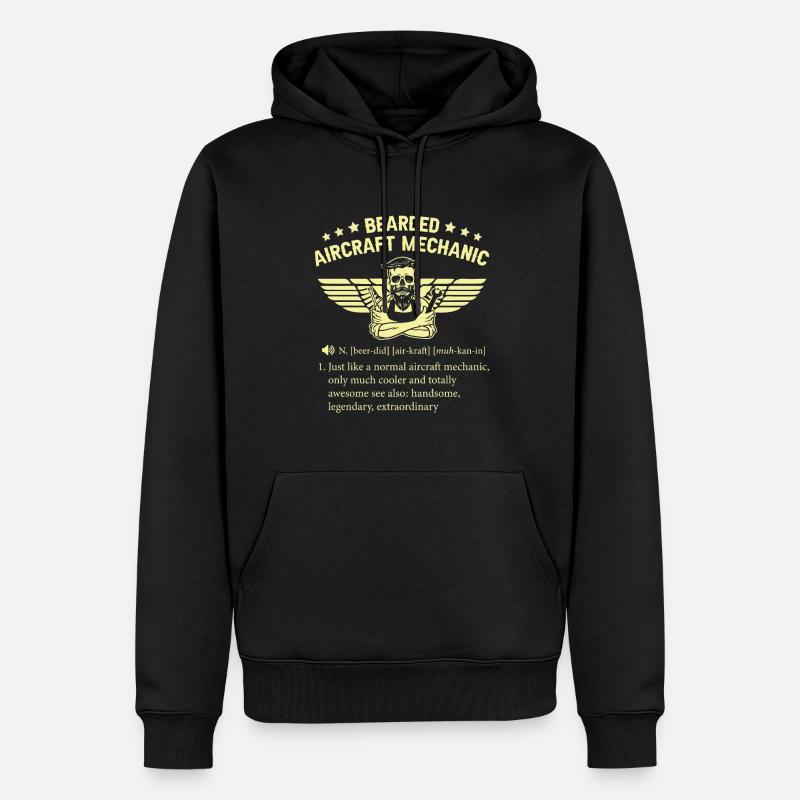 Définition de mécanicien d’avion - Sweat à capuche Premium bio Homme - noir