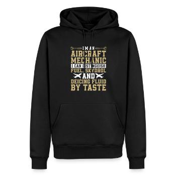 Flugzeug Mechaniker Witzig - Männer Premium Bio Hoodie - Schwarz - Vorne - Nico (187cm)