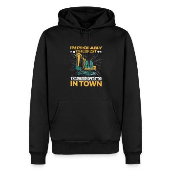 Baggerfahrer - Männer Premium Bio Hoodie - Schwarz - Vorne - Nico (187cm)
