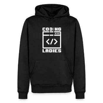 Développeur Coder Programmeur Lady - Sweat à capuche Premium bio Homme - noir - Devant - Nico (187cm)