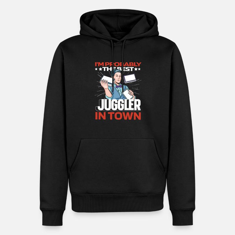 Jongler Jongleur Drôle - Sweat à capuche Premium bio Homme - noir