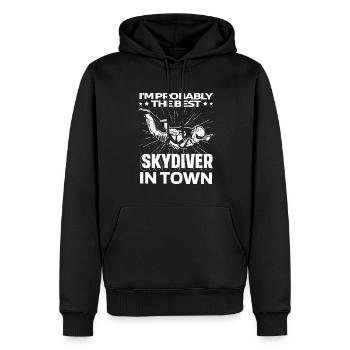 Parachutisme parachutisme drôle - Sweat à capuche Premium bio Homme - noir - Devant - Nico (187cm)