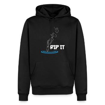 Diving Diver Rip It - Men’s Premium Organic Hoodie - black - Front - Nico (187cm)