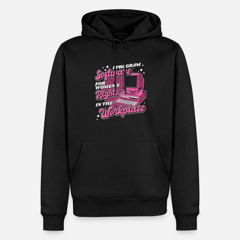 Entwickler Coder Programmierer Arbeitsplatz - Männer Premium Bio Hoodie - Schwarz