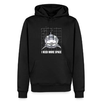 Shark Astronaut J’ai besoin de plus d’espace - Sweat à capuche Premium bio Homme - noir - Devant - Nico (187cm)