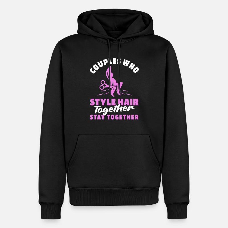 Coiffeur Couple coiffeur - Sweat à capuche Premium bio Homme - noir