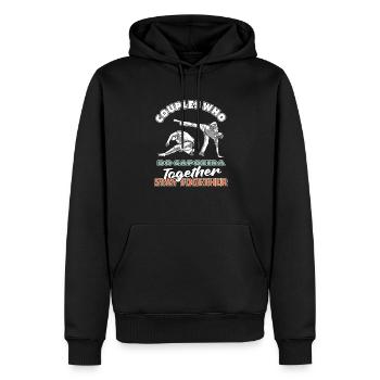 Capoeira Fighting Dance Couple - Sweat à capuche Premium bio Homme - noir - Devant - Nico (187cm)