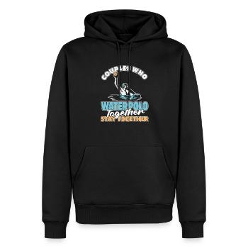 Couple water-polo water-polo - Sweat à capuche Premium bio Homme - noir - Devant - Nico (187cm)