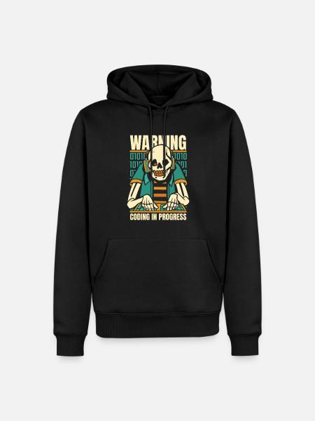 Développeur Coder Programmeur Squelette - Sweat à capuche Premium bio Homme - noir