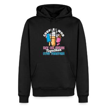 Paire de crème glacée - Sweat à capuche Premium bio Homme - noir - Devant - Nico (187cm)