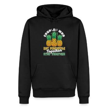 Paire d’ananas - Sweat à capuche Premium bio Homme - noir - Devant - Nico (187cm)