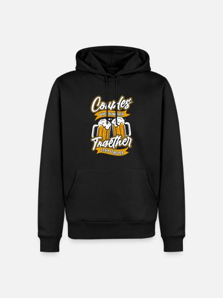Bier Bierliebhaber Paar - Männer Premium Bio Hoodie - Schwarz