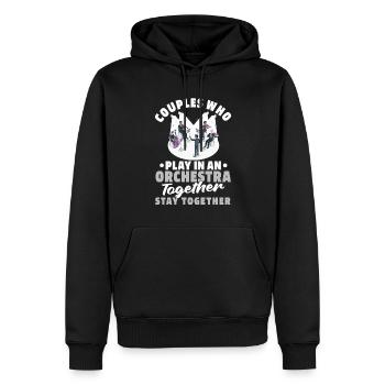 Orchestra Couple - Men’s Premium Organic Hoodie - black - Front - Nico (187cm)