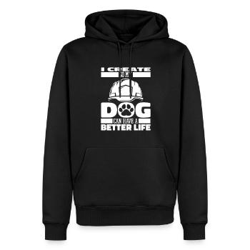 Engineer Dog - Men’s Premium Organic Hoodie - black - Front - Nico (187cm)