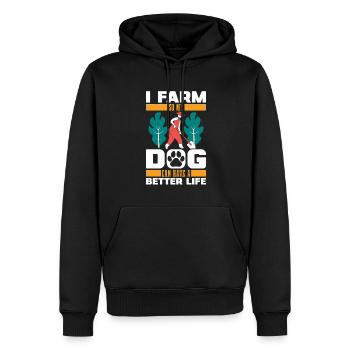 Fermier Chien fermier - Sweat à capuche Premium bio Homme - noir - Devant - Nico (187cm)