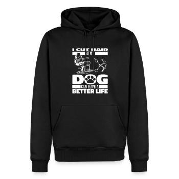 Barber Barbershop Hund - Männer Premium Bio Hoodie - Schwarz - Vorne - Nico (187cm)