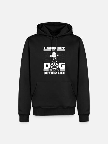 Kameramann Hund - Männer Premium Bio Hoodie - Schwarz