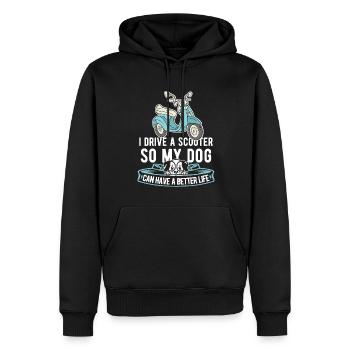 Scooter Chien - Sweat à capuche Premium bio Homme - noir - Devant - Nico (187cm)