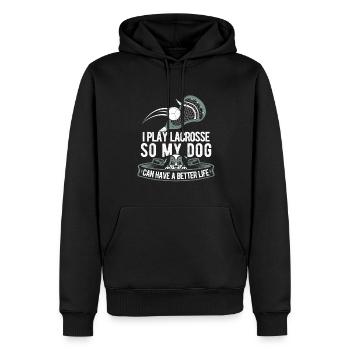 Chien de crosse - Sweat à capuche Premium bio Homme - noir - Devant - Nico (187cm)