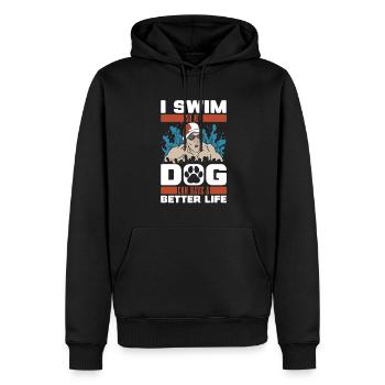 Nageur Nageurs Chien - Sweat à capuche Premium bio Homme - noir - Devant - Nico (187cm)