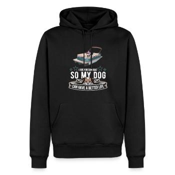 Chien de bateau ponton - Sweat à capuche Premium bio Homme - noir - Devant - Nico (187cm)