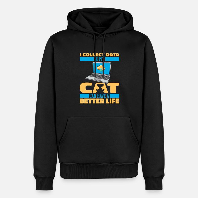 Data Science Data Analyst Katze - Männer Premium Bio Hoodie - Schwarz