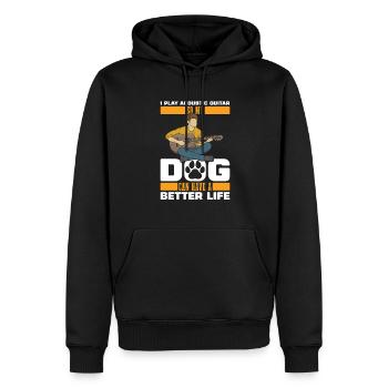 Chien de guitare acoustique - Sweat à capuche Premium bio Homme - noir - Devant - Nico (187cm)