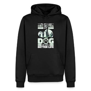 Orchestra Dog - Men’s Premium Organic Hoodie - black - Front - Nico (187cm)