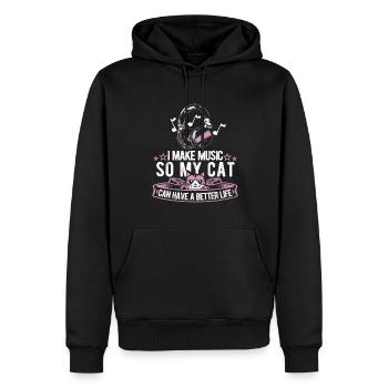 Tontechniker Toningenieur Katze - Männer Premium Bio Hoodie - Schwarz - Vorne - Nico (187cm)