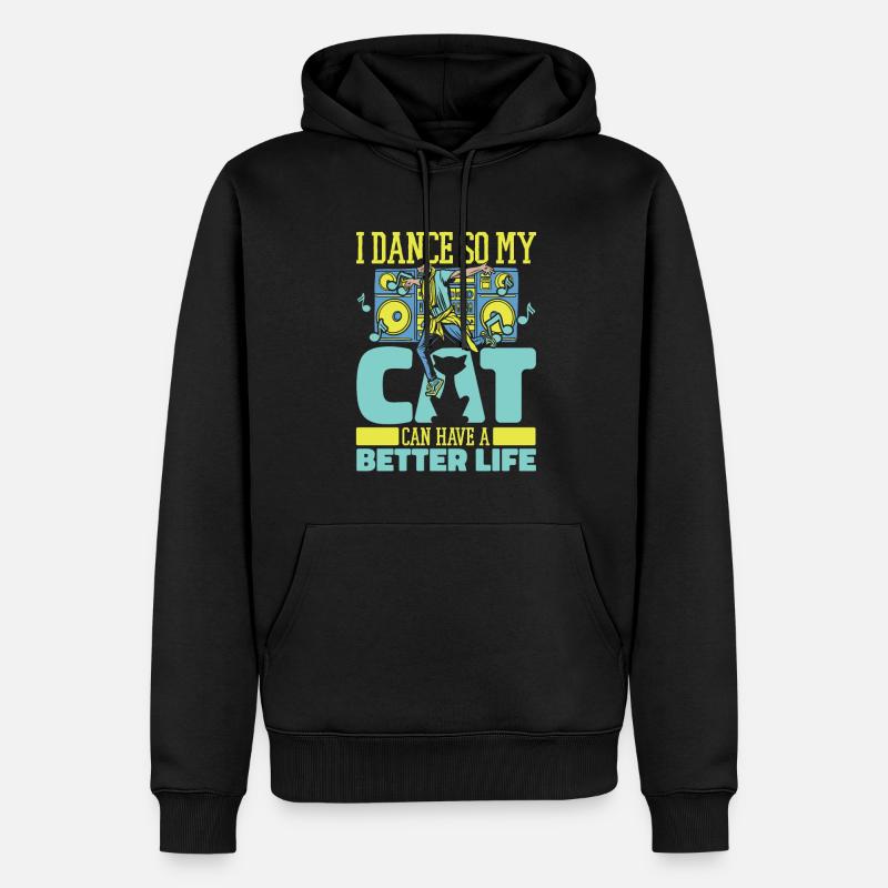 Tanzen Tänzer Katze - Männer Premium Bio Hoodie - Schwarz