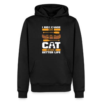 Kanu Kanute Katze - Männer Premium Bio Hoodie - Schwarz - Vorne - Nico (187cm)