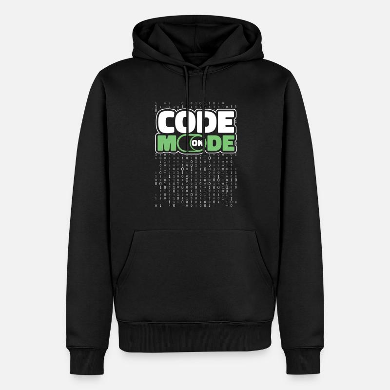 Modo de programador de Developer Coder - Sudadera con capucha prémium ecológica para hombre - negro