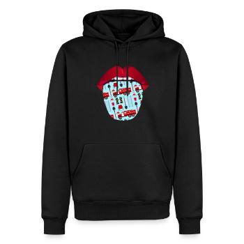 Langue de pompier - Sweat à capuche Premium bio Homme - noir - Devant - Nico (187cm)